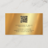 Eleganter Typografie-Script Monogram-Glamour Gold Visitenkarte (Rückseite)