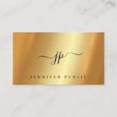Eleganter Typografie-Script Monogram-Glamour Gold Visitenkarte (Vorderseite)