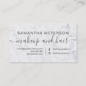 eleganter Typografie-trendiger weißer Marmor Treuekarte (Rückseite)