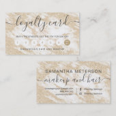eleganter TypografiegoldGlitter-Weißmarmor Treuekarte (Vorne/Hinten)