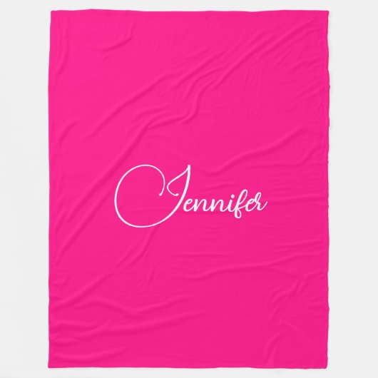 Eleganter Typografikskriptname Wow Pink Large Fleecedecke (Vorderseite)