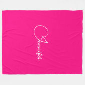 Eleganter Typografikskriptname Wow Pink Large Fleecedecke (Vorderseite (Horizontal))