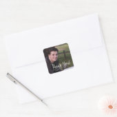 Eleganter Typografy Abschluss Vielen Dank Quadratischer Aufkleber (Umschlag)