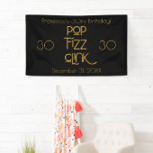 Eleganter Typografy Pop Fizz Clink Birthday Banner (Insitu)