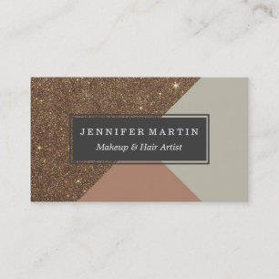 Eleganter u. bezaubernder Imitat-GoldGlitzer u. Visitenkarte