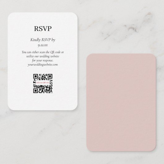 Eleganter UAWG QR-Code mit einfacher Rosa-Farbe Begleitkarte (Vorne/Hinten)