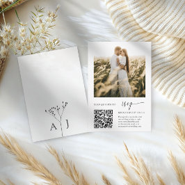 Eleganter UAWG QR-Code mit Foto-Hochzeit RSVP Karte