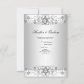 Eleganter UAWG Silver White Diamond RSVP Karte (Rückseite)