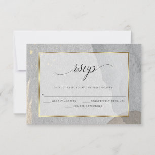 Eleganter UAWG Watercolor Gray Granite Stone RSVP Karte