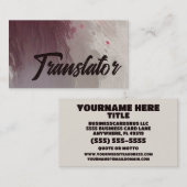 Eleganter Übersetzer Visitenkarte (Vorne/Hinten)