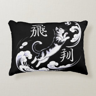 Eleganter Ukiyo-e-Katzenfußball für japanische Hei Dekokissen