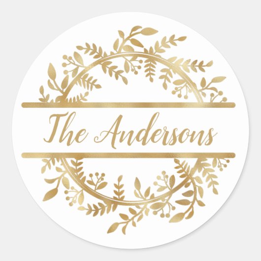 Eleganter Umschlag Aufkleber für Weinleder (Vorderseite)