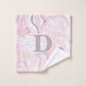 Eleganter unbedeutender rosa und weißer badhandtuch set (Waschlappen)