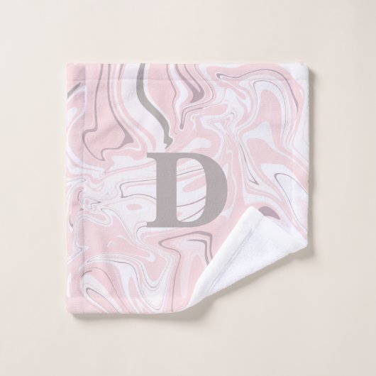 Eleganter unbedeutender rosa und weißer badhandtuch set (Waschlappen)