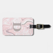 Eleganter unbedeutender rosa und weißer gepäckanhänger (Vorderseite horizontal)