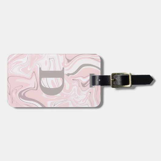 Eleganter unbedeutender rosa und weißer gepäckanhänger (Vorderseite horizontal)