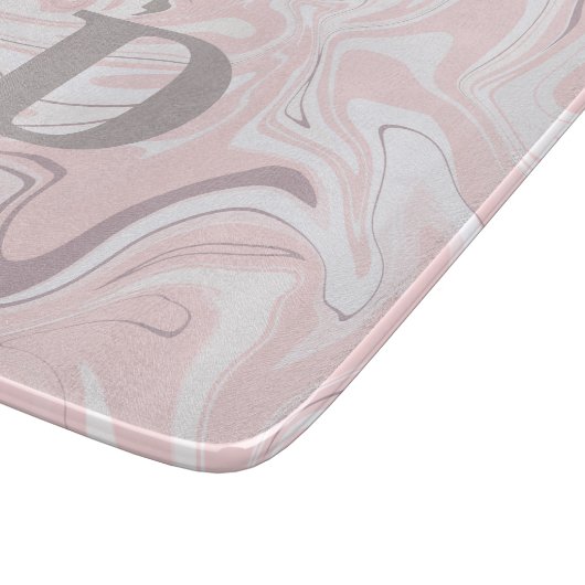 Eleganter unbedeutender rosa und weißer schneidebrett (Ecke)