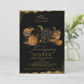 Eleganter und anspruchsvoller Pumpkin-Erntedank Einladung (Stehend Vorderseite)