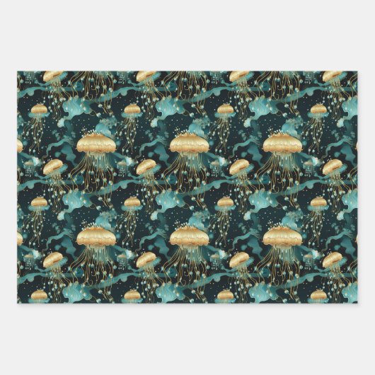 Eleganter und ätherischer Quallen Geschenkpapier Set (Vorderseite 2)