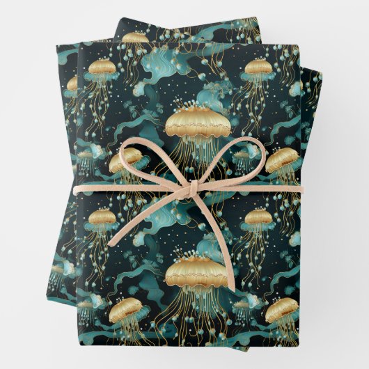 Eleganter und ätherischer Quallen Geschenkpapier Set (Beispiel)