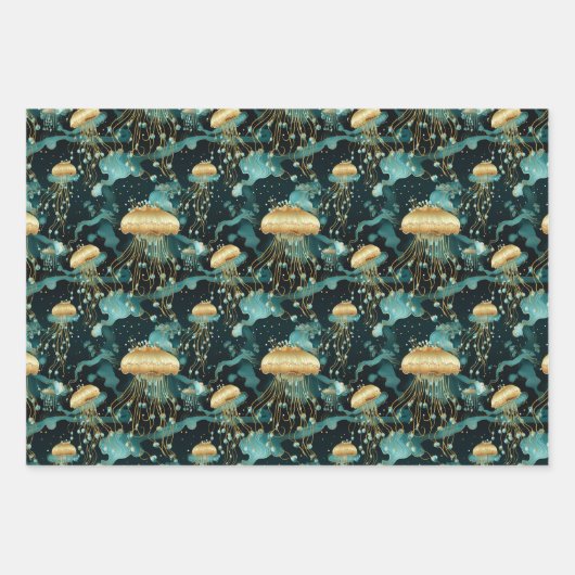 Eleganter und ätherischer Quallen Geschenkpapier Set (Vorderseite)