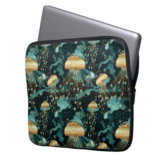 Eleganter und ätherischer Quallen Laptopschutzhülle (Vorderseite Links)
