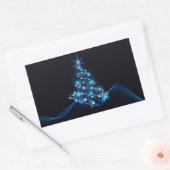 **ELEGANTER UND BLAUER BAUM FÜR** CHRISTMAS RECHTECKIGER AUFKLEBER (Umschlag)