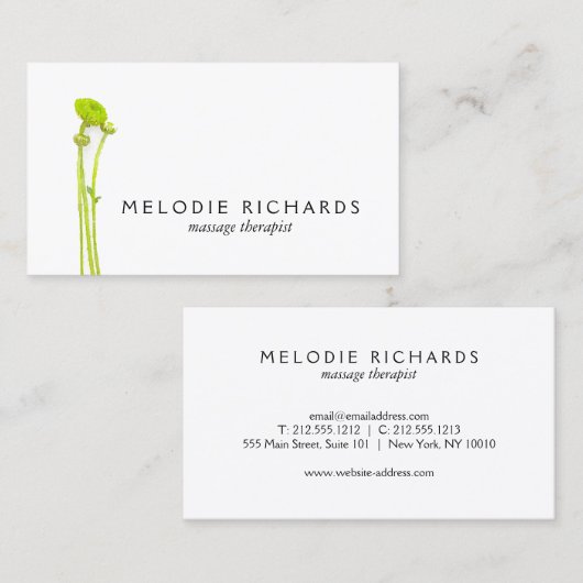 Eleganter und einfacher Blumentherapeut Visitenkarte (Vorne/Hinten)