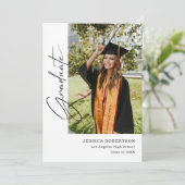 Eleganter und einfacher Foto-Abschluss Einladung (Stehend Vorderseite)