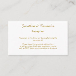 ELEGANTER UND EINFACHER GOLD-WEISSER GOLD-GLITZER BEGLEITKARTE