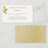 ELEGANTER UND EINFACHER GOLD-WEISSER GOLD-GLITZER BEGLEITKARTE (Vorne/Hinten)