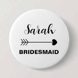 Eleganter und einfacher Individuelle Name Bridesma Button