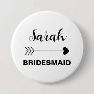 Eleganter und einfacher Individuelle Name Bridesma Button