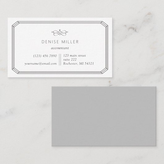 Eleganter und einfacher klassischer Rahmen Visitenkarte (Vorne/Hinten)
