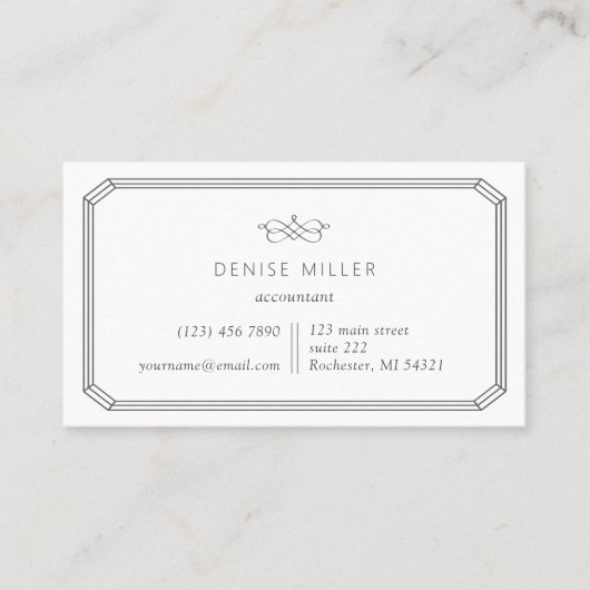 Eleganter und einfacher klassischer Rahmen Visitenkarte (Vorderseite)