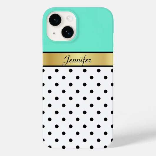 Eleganter und einzigartiger hellgrüner Polka-Dot Case-Mate iPhone Hülle (Rückseite)