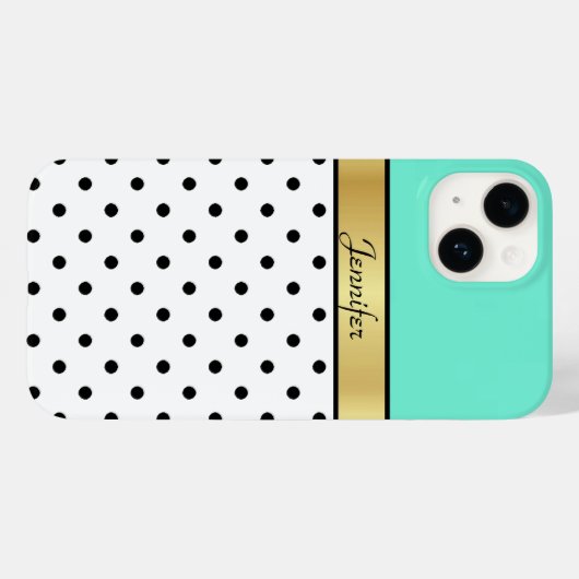 Eleganter und einzigartiger hellgrüner Polka-Dot Case-Mate iPhone Hülle (Rückseite (Horizontal))