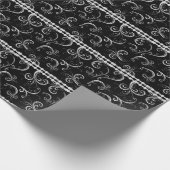 Eleganter und eleganter Damast mit White Diamonds Geschenkpapier (Ecke)
