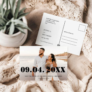 Eleganter und feiner Brief Save the Date Postkarte