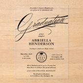 Eleganter und formaler Script-Abschluss Acryleinladungen (Vorderseite)