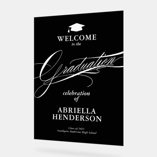 Eleganter und formaler Script-Abschluss Acrylschild (Winkel)