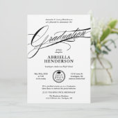 Eleganter und formaler Script-Abschluss Einladung (Stehend Vorderseite)