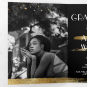 Eleganter und Fun Gold Abschluss Einladung dreimal (Innen Erste Seite)