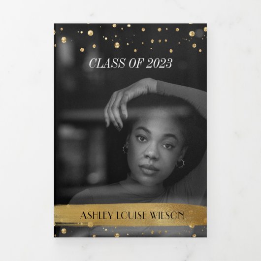 Eleganter und Fun Gold Abschluss Einladung dreimal (Cover)