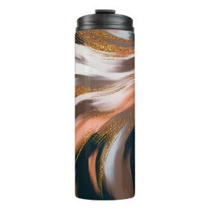 Eleganter und glamouröser Stil. Natürliche Farbpal Thermosbecher