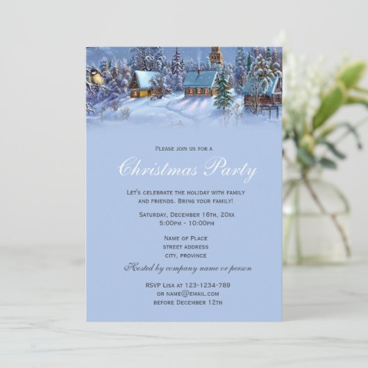 Eleganter und klassischer Weihnachtsurlaub Einladung (Stehend Vorderseite)