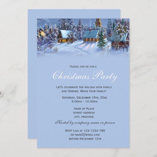 Eleganter und klassischer Weihnachtsurlaub Einladung (Vorne/Hinten)