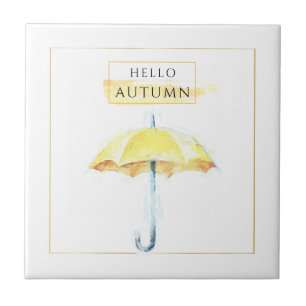 Eleganter und künstlerischer Goldener Herbstschirm Fliese