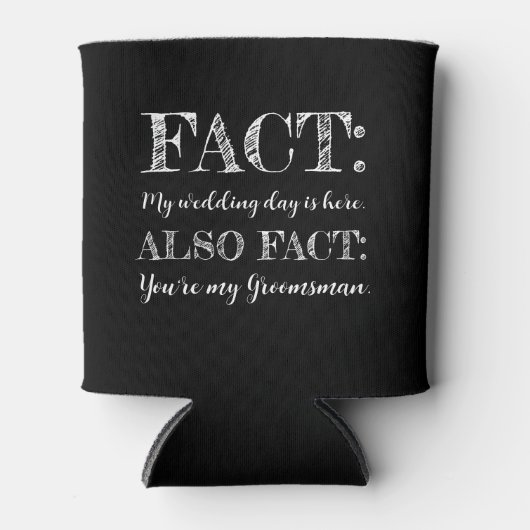 Eleganter und lustiger Trauzeuge Vorschlag Schwarz Dosenkühler (Vorderseite)