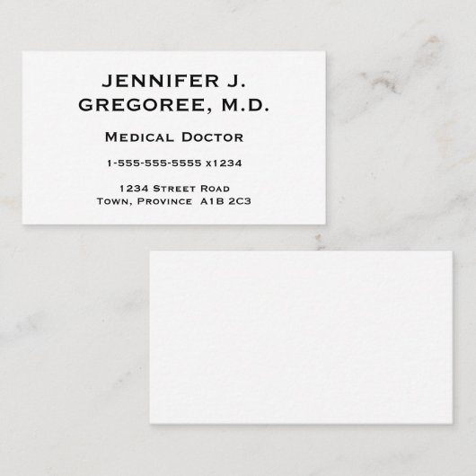 Eleganter und minimaler Arzt Visitenkarte (Vorne/Hinten)